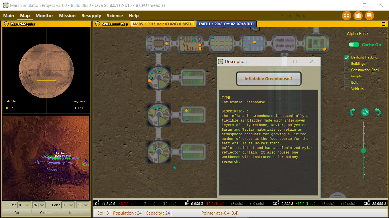 Settlement Map and Mars Navigator Mini-map